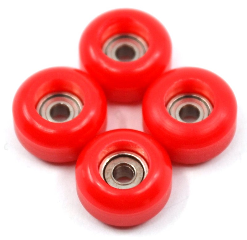 Teak Tuning CNC Polyurethane Fingerboard Bearing Wheels, Red - Set of 4 Wheels - Durable Material with a Hard Durometer - Teak Tuning - Image 2